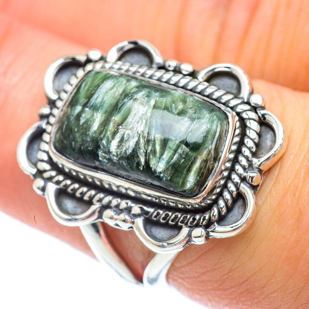 Seraphinite Rings handcrafted by Ana Silver Co - RING56798