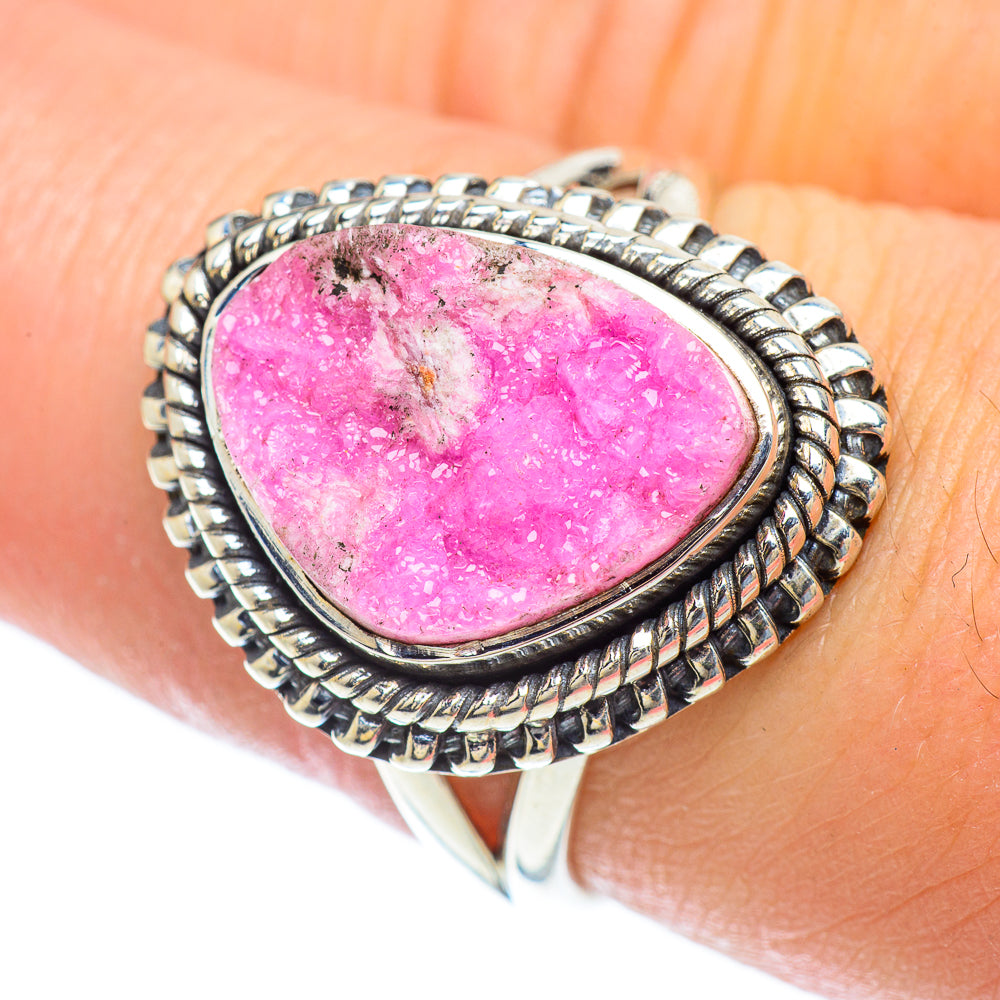 Cobalto Calcite Druzy Rings handcrafted by Ana Silver Co - RING56866