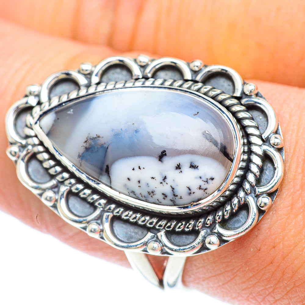 Dendritic Opal Rings handcrafted by Ana Silver Co - RING56873