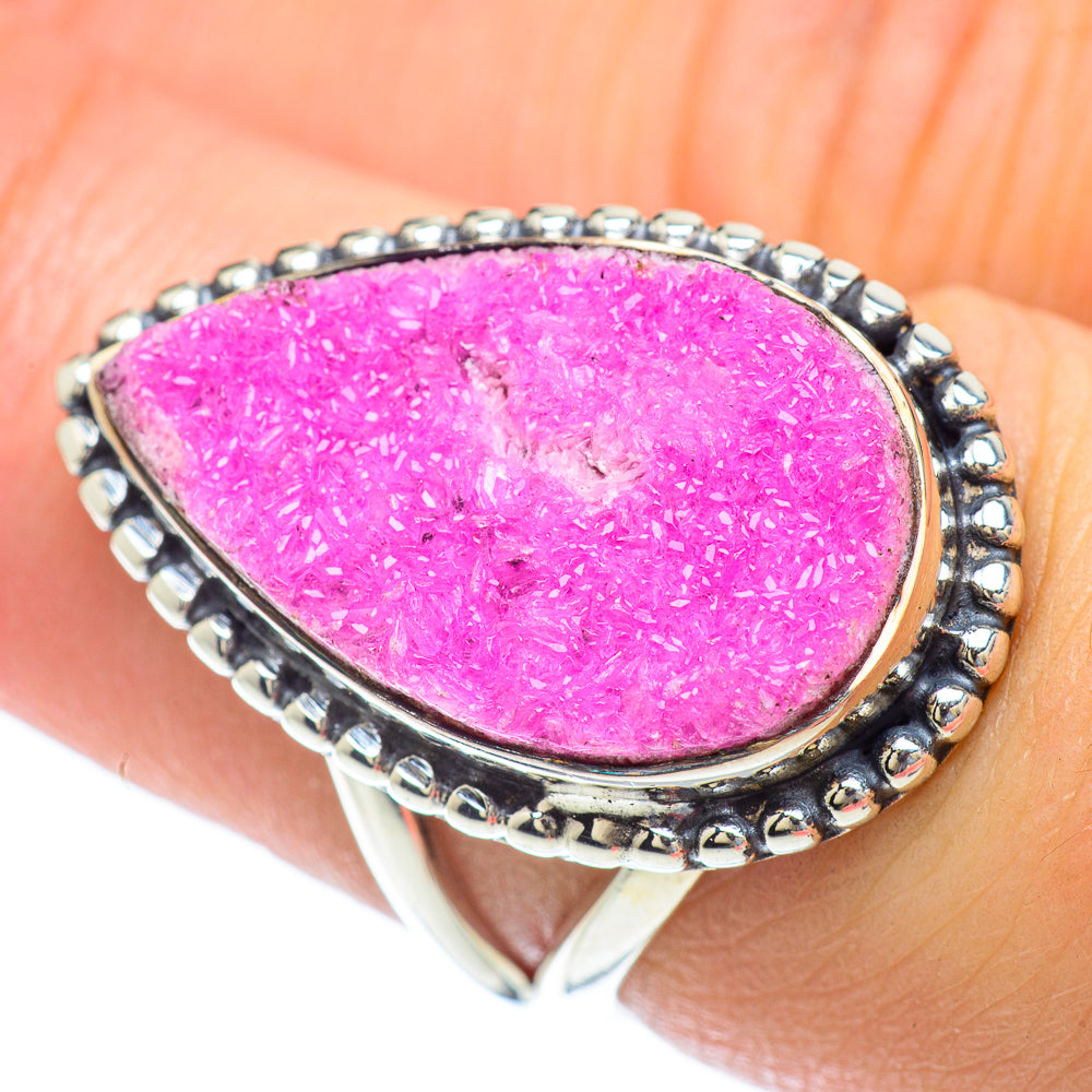Cobalto Calcite Druzy Rings handcrafted by Ana Silver Co - RING56885