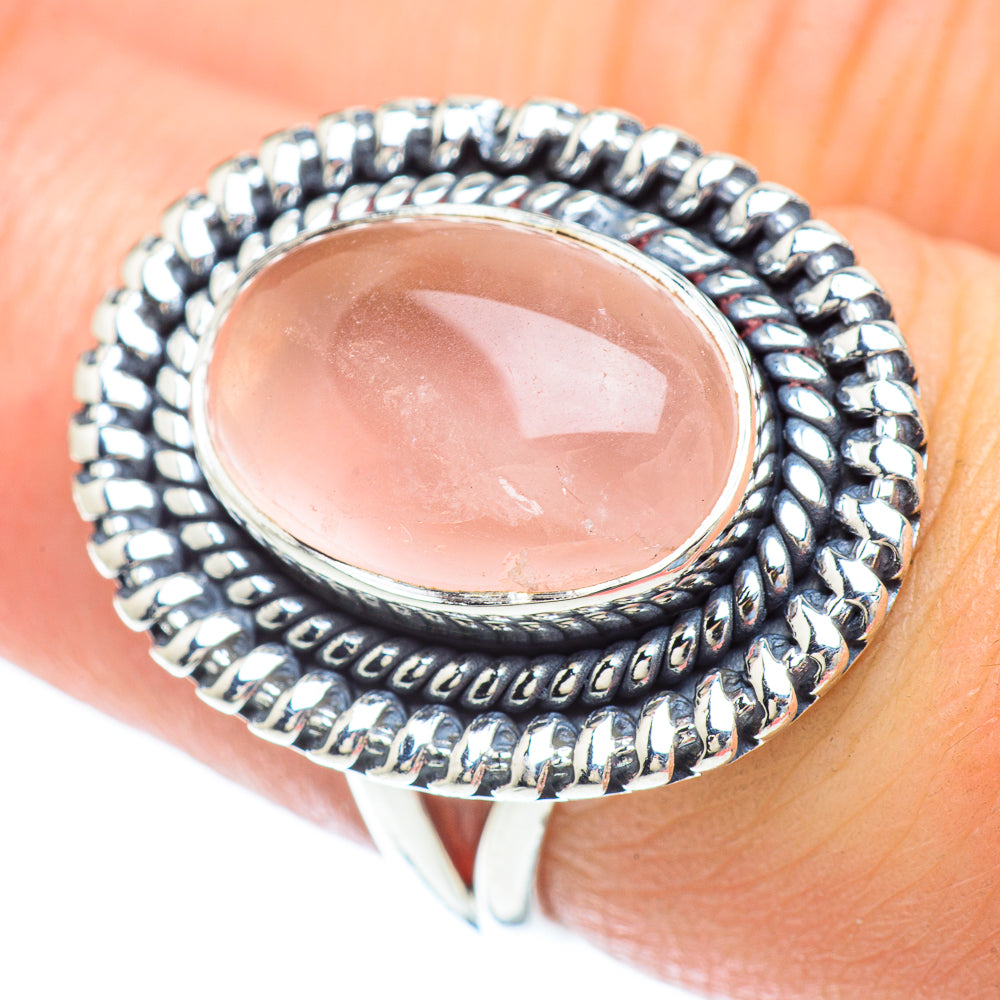 Rose Quartz Rings handcrafted by Ana Silver Co - RING56912