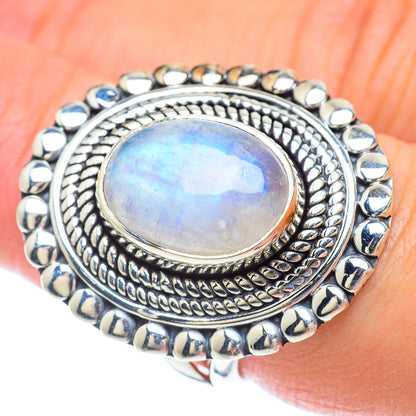 Rainbow Moonstone Rings handcrafted by Ana Silver Co - RING56965