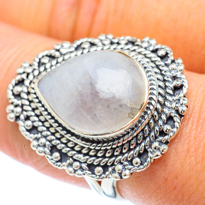 Rainbow Moonstone Rings handcrafted by Ana Silver Co - RING56994