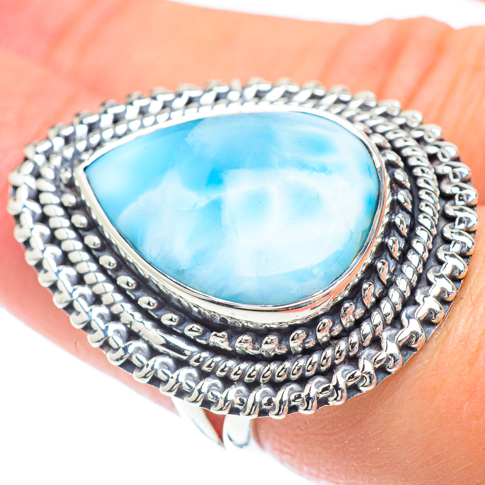 Larimar Rings handcrafted by Ana Silver Co - RING57004