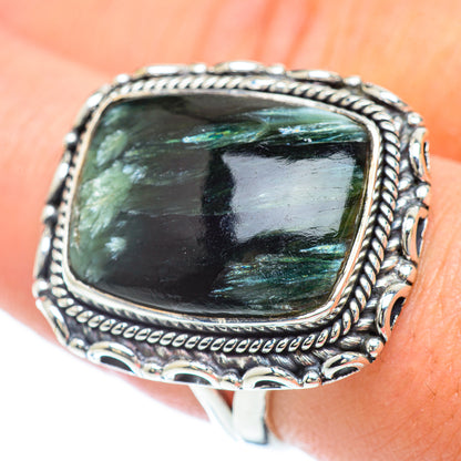 Seraphinite Rings handcrafted by Ana Silver Co - RING57009