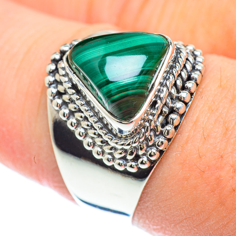 Malachite Rings handcrafted by Ana Silver Co - RING57037
