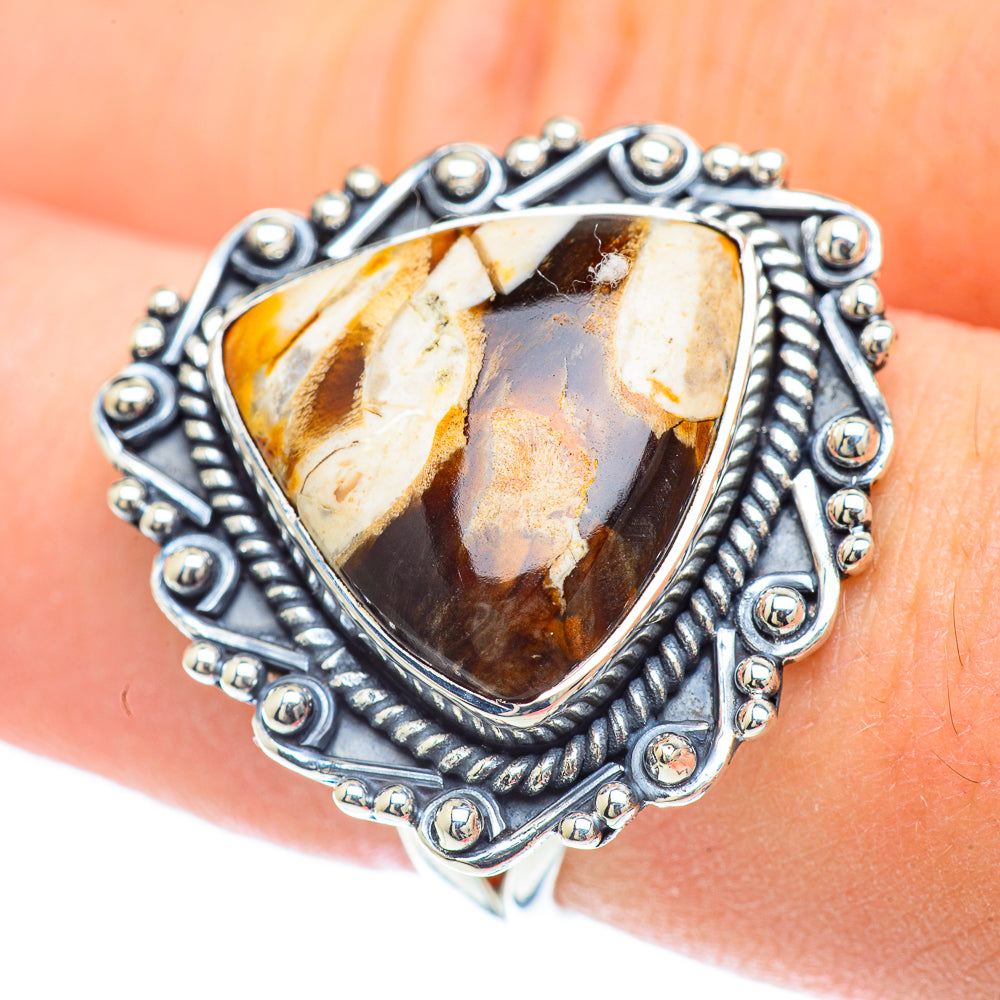 Peanut Wood Jasper Rings handcrafted by Ana Silver Co - RING57039