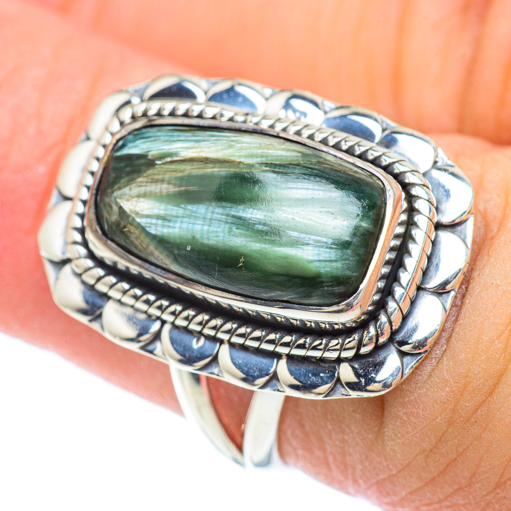 Seraphinite Rings handcrafted by Ana Silver Co - RING57064