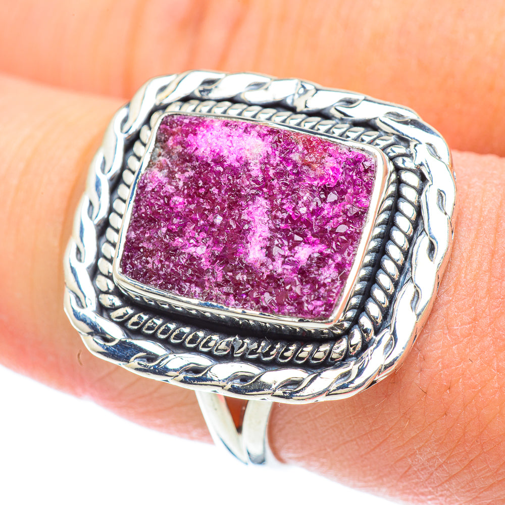 Cobalto Calcite Druzy Rings handcrafted by Ana Silver Co - RING57070