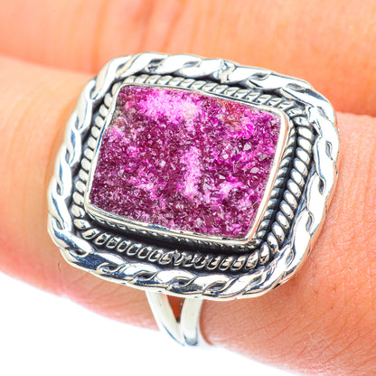 Cobalto Calcite Druzy Rings handcrafted by Ana Silver Co - RING57070