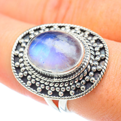 Rainbow Moonstone Rings handcrafted by Ana Silver Co - RING57080