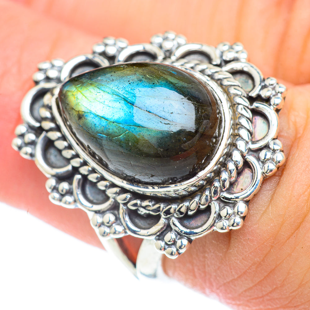 Labradorite Rings handcrafted by Ana Silver Co - RING57085