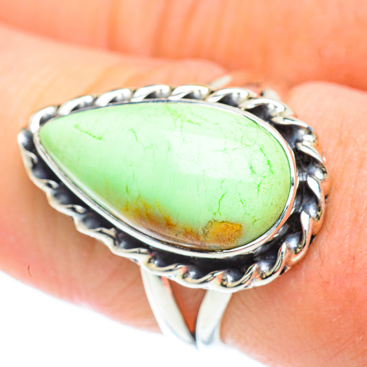 Lemon Chrysoprase Rings handcrafted by Ana Silver Co - RING57091