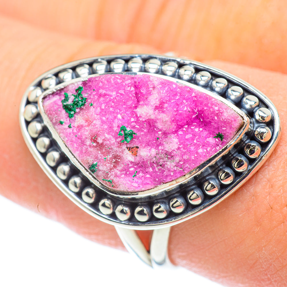 Cobalto Calcite Druzy Rings handcrafted by Ana Silver Co - RING57098