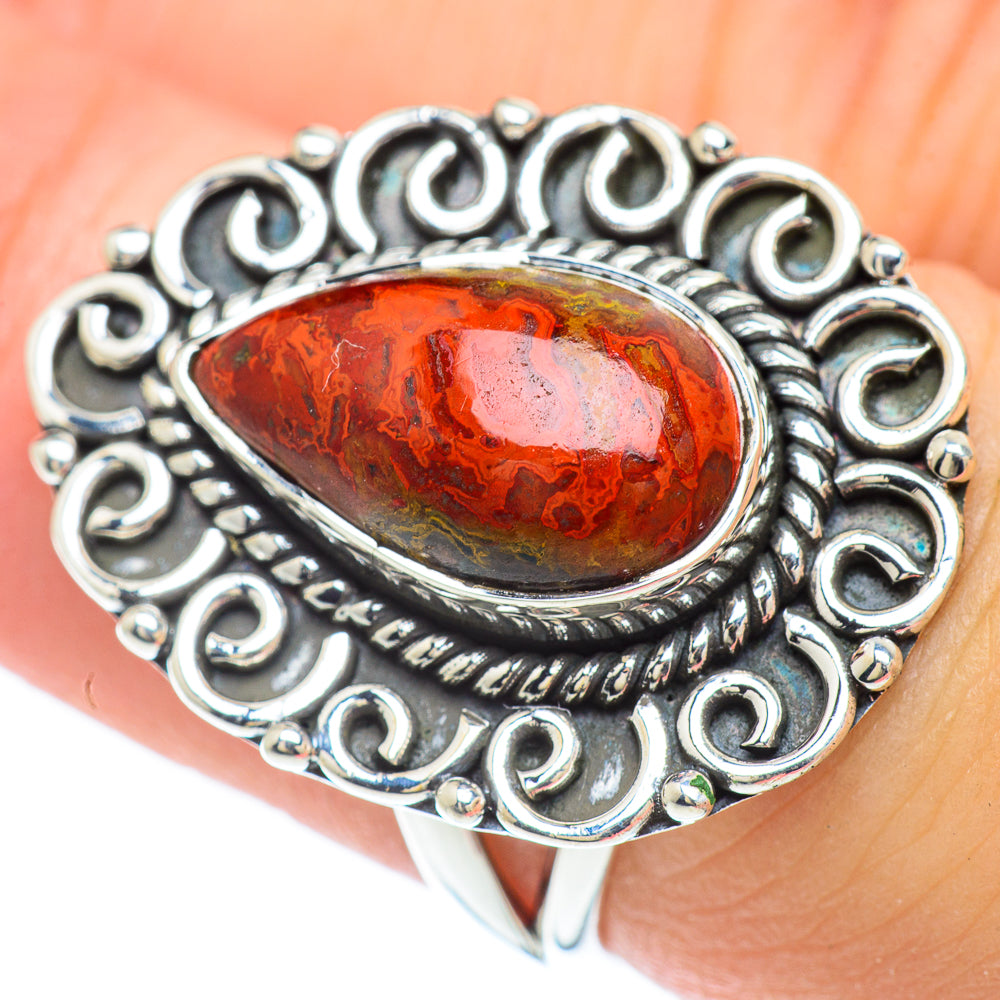 Crazy Lace Agate Rings handcrafted by Ana Silver Co - RING57118