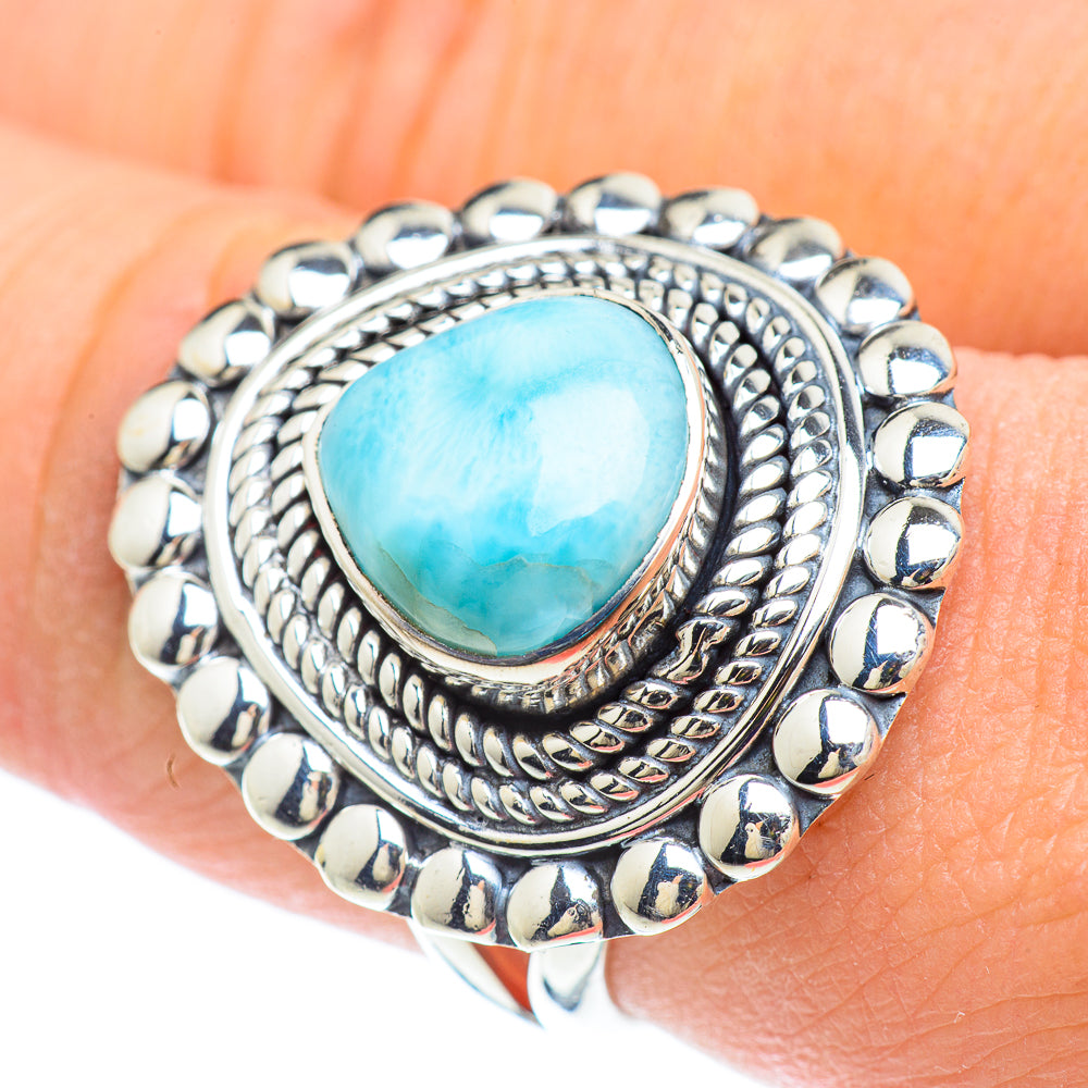 Larimar Rings handcrafted by Ana Silver Co - RING57136