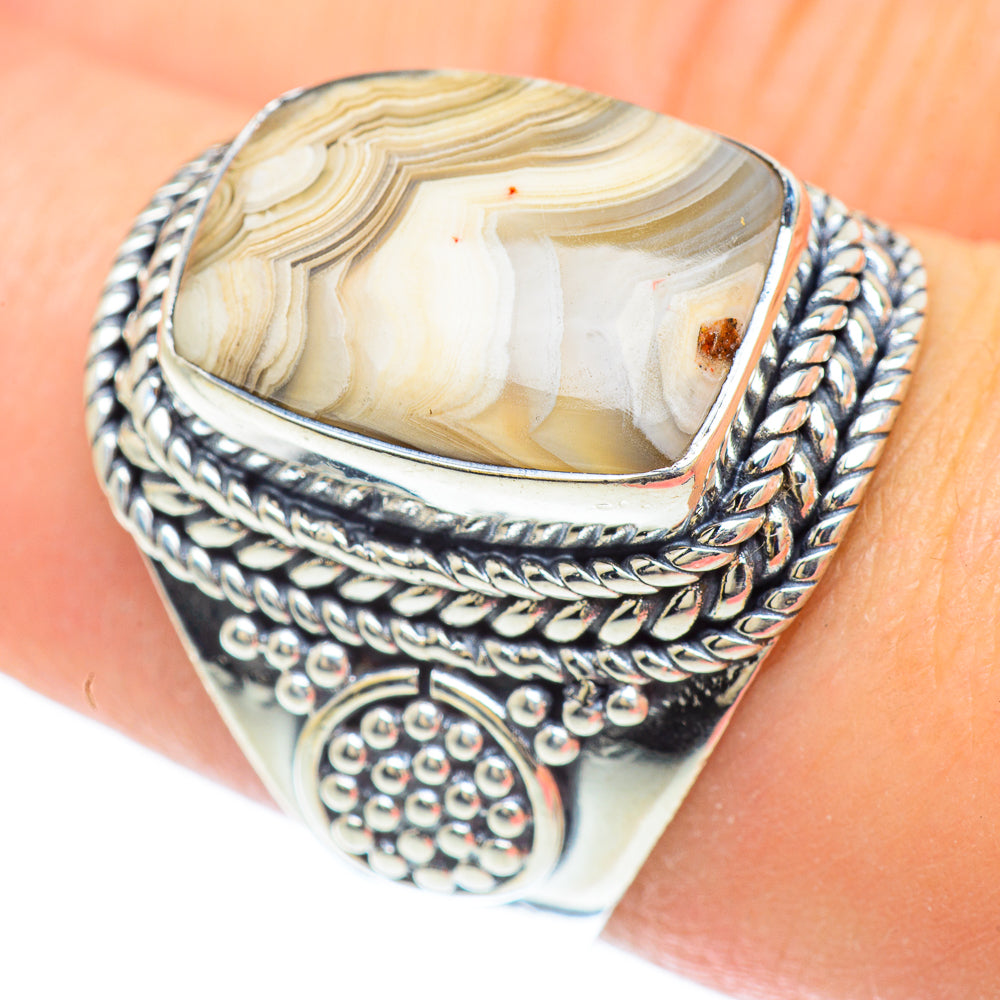 Laguna Lace Agate Rings handcrafted by Ana Silver Co - RING57156
