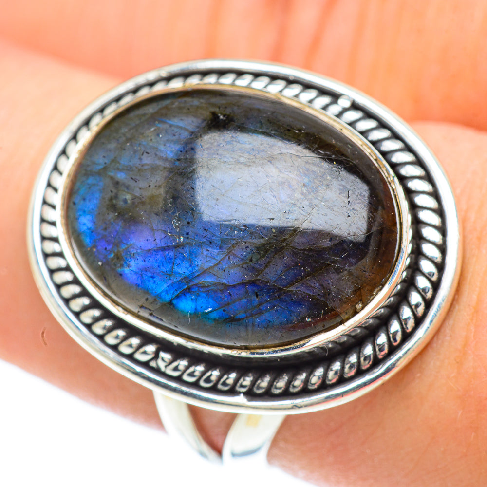 Labradorite Rings handcrafted by Ana Silver Co - RING57157