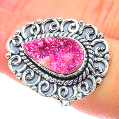 Cobalto Calcite Druzy Rings handcrafted by Ana Silver Co - RING57197