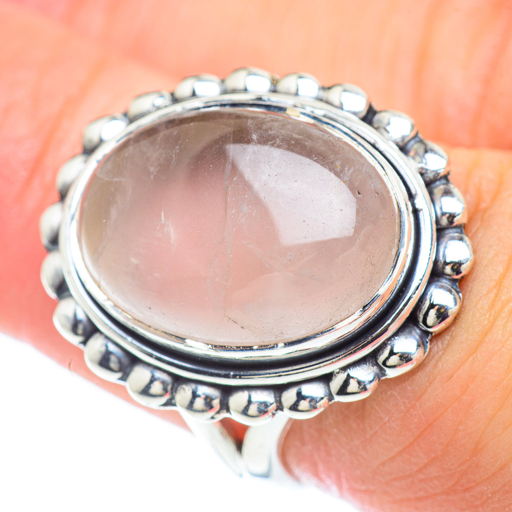Rose Quartz Rings handcrafted by Ana Silver Co - RING57216