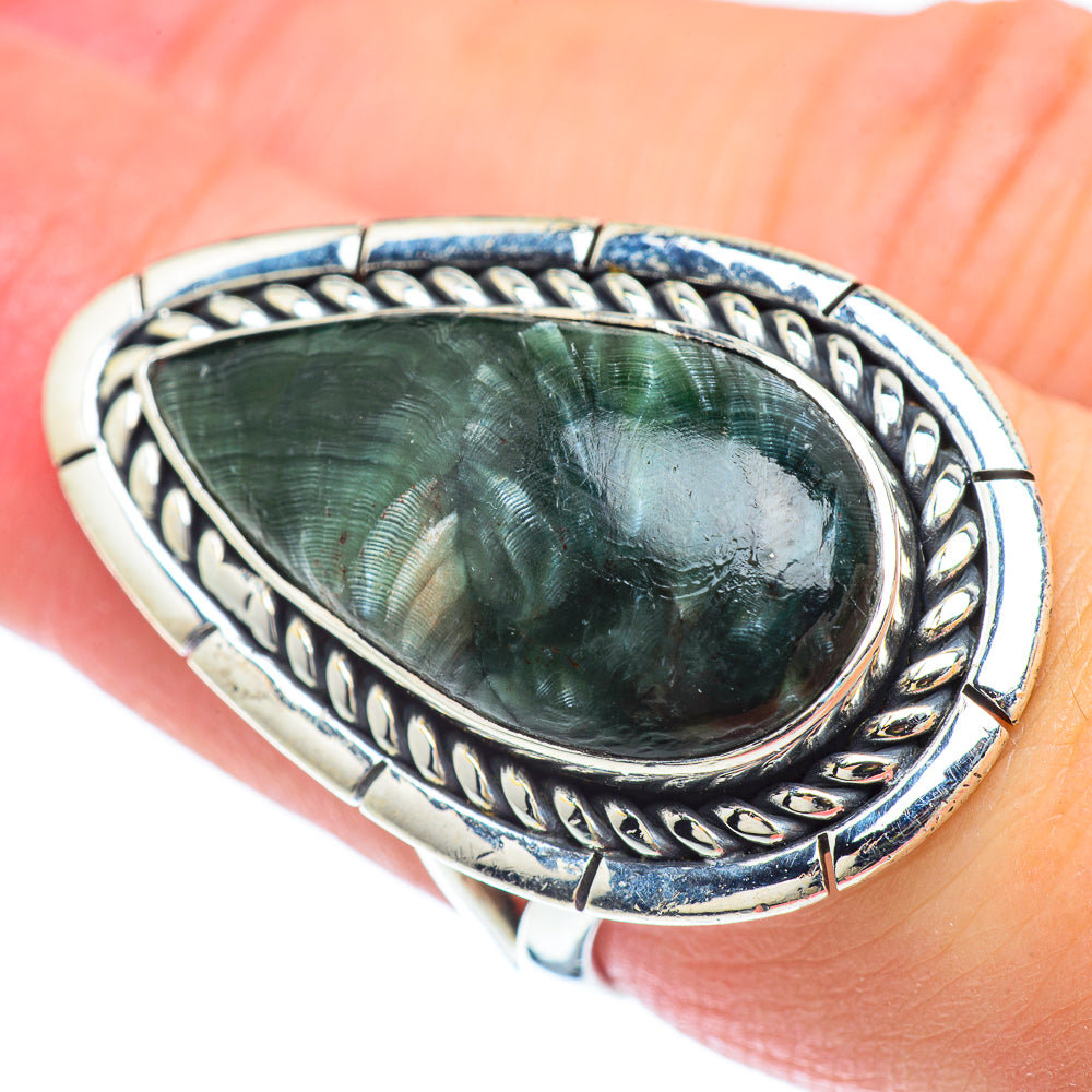 Seraphinite Rings handcrafted by Ana Silver Co - RING57281