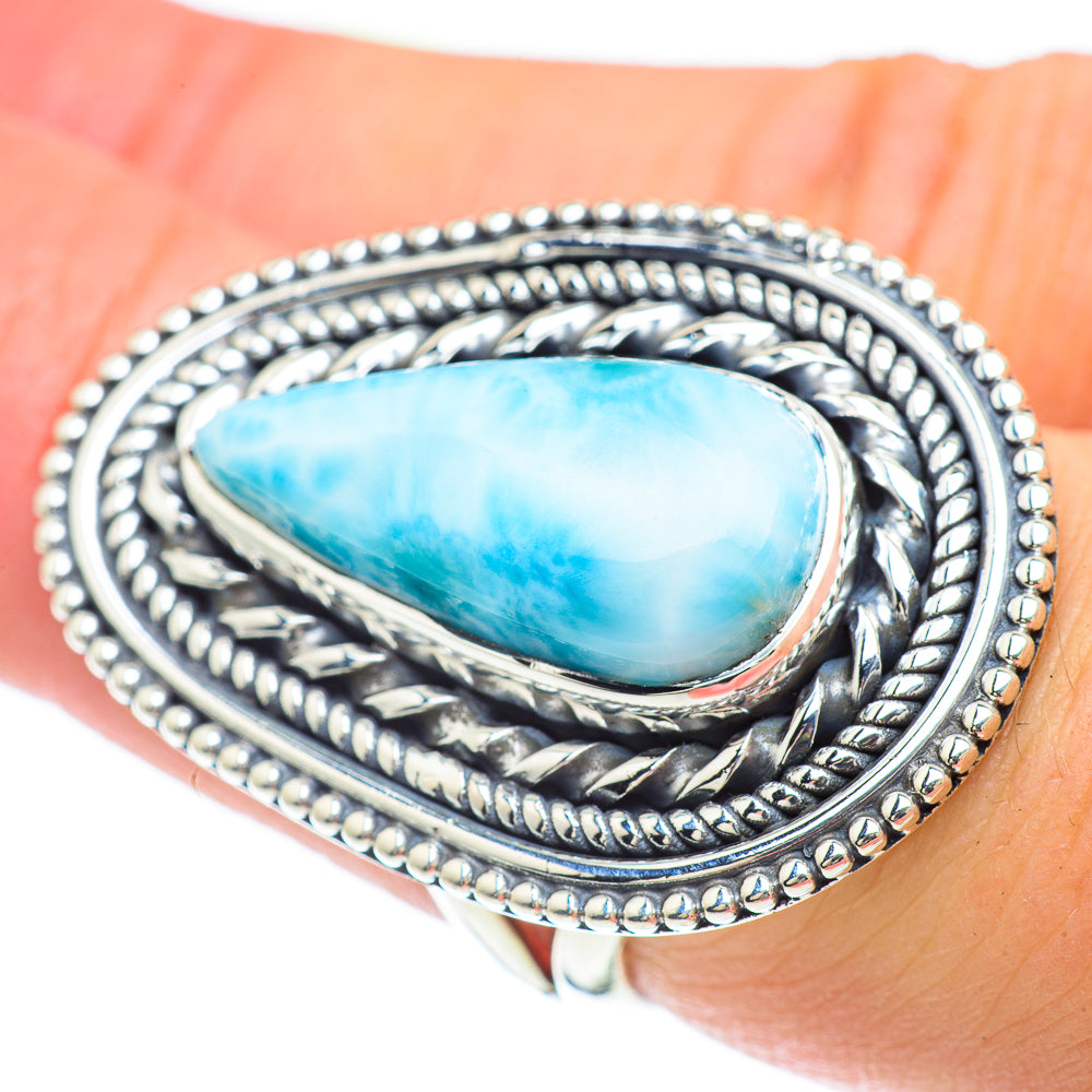 Larimar Rings handcrafted by Ana Silver Co - RING57306