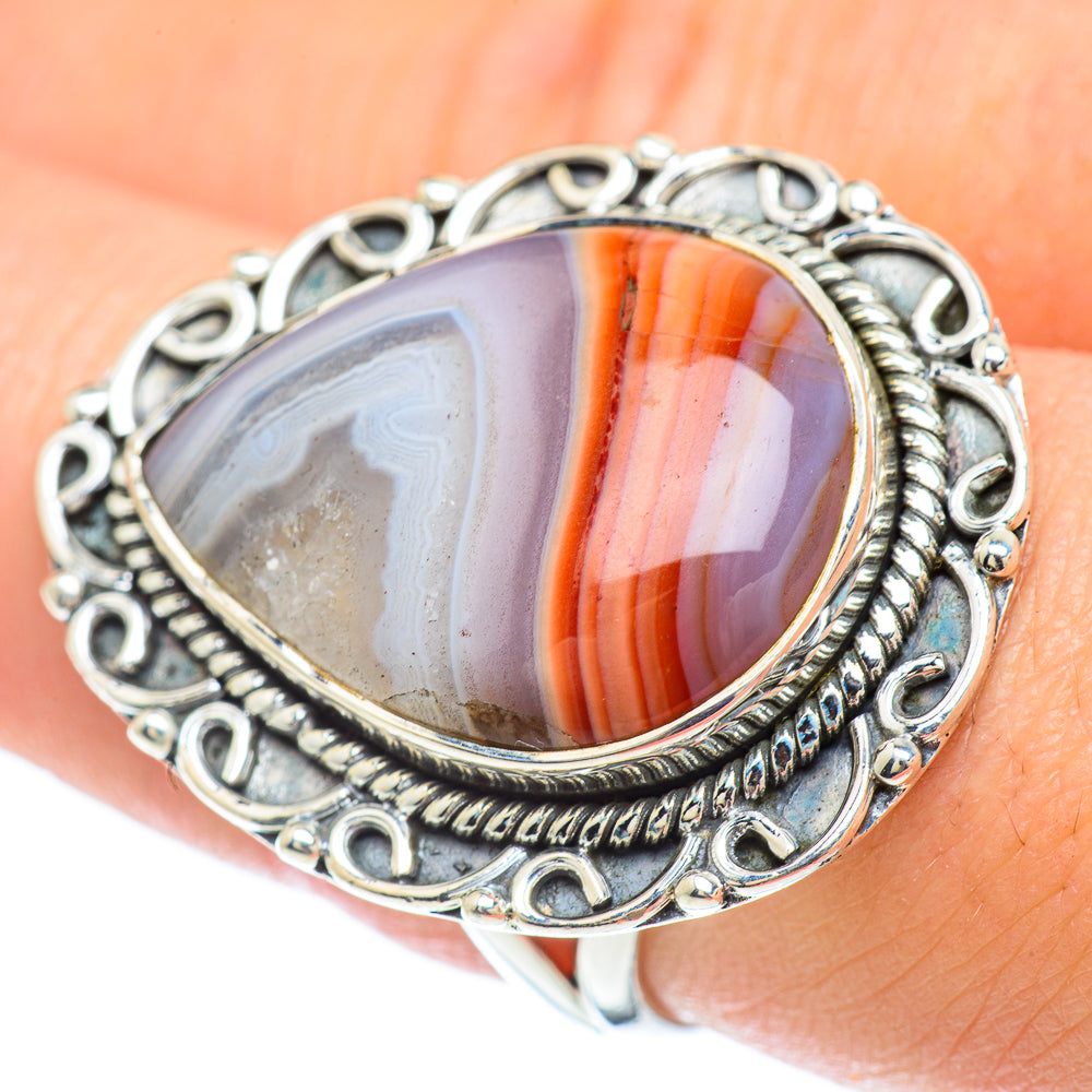 Botswana Agate Rings handcrafted by Ana Silver Co - RING57349