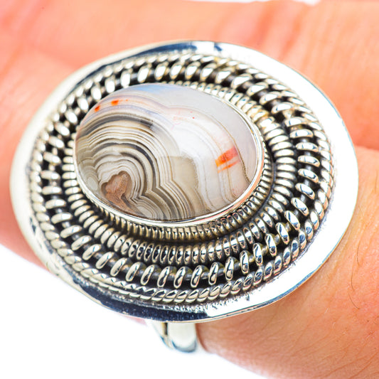 Laguna Lace Agate Rings handcrafted by Ana Silver Co - RING57361