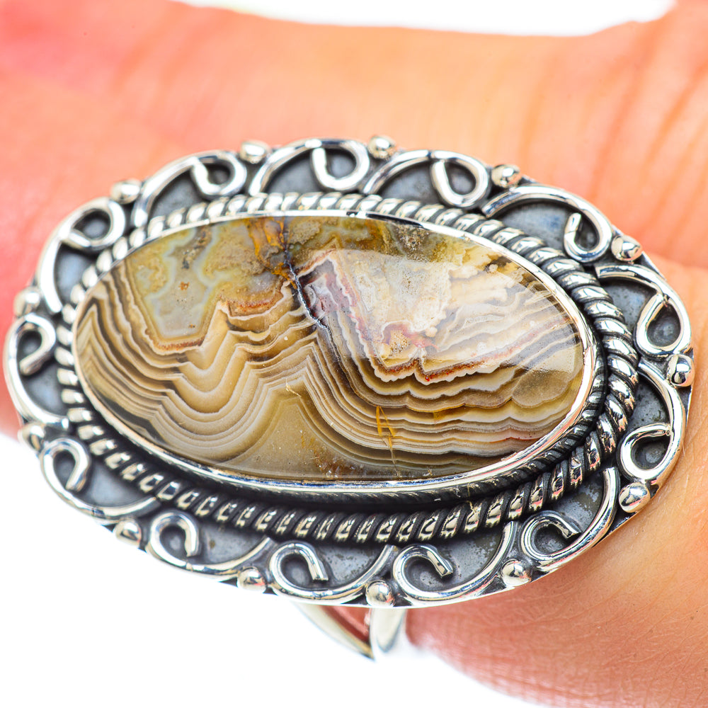 Laguna Lace Agate Rings handcrafted by Ana Silver Co - RING57374