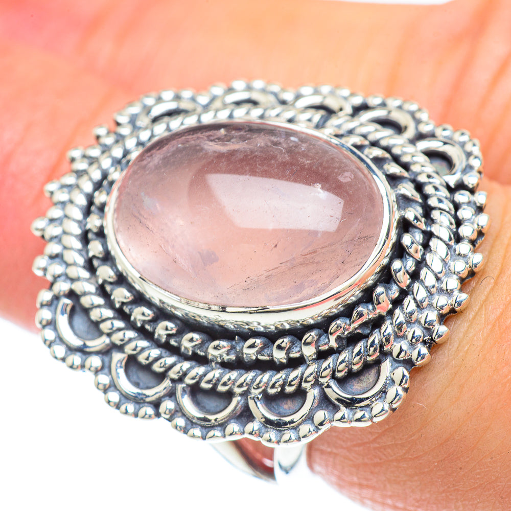 Rose Quartz Rings handcrafted by Ana Silver Co - RING57410