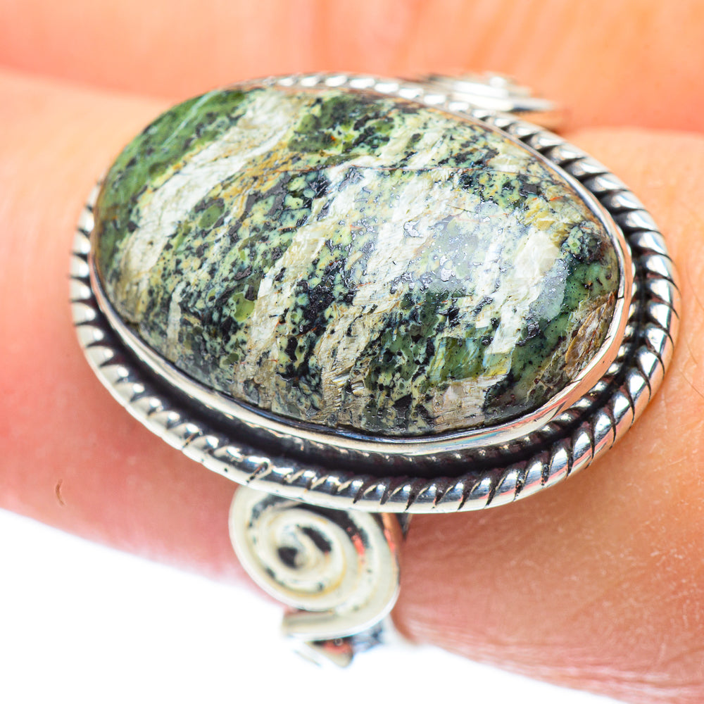 Lizard Jasper Rings handcrafted by Ana Silver Co - RING57437
