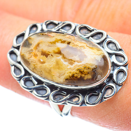 Plume Agate Rings handcrafted by Ana Silver Co - RING57439