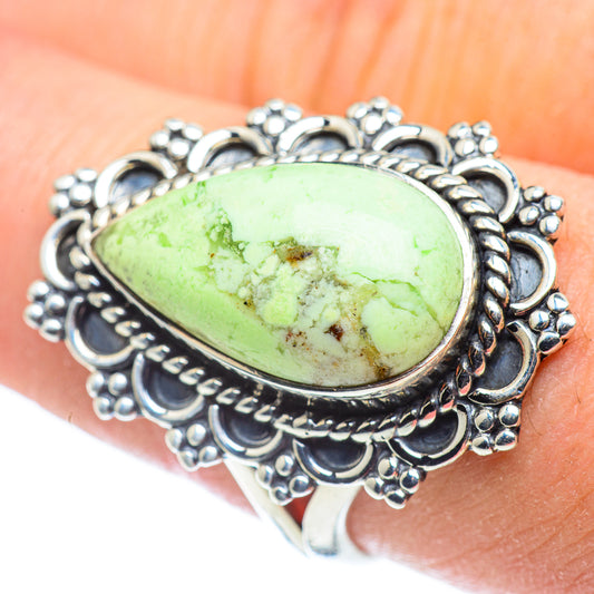 Lemon Chrysoprase Rings handcrafted by Ana Silver Co - RING57483