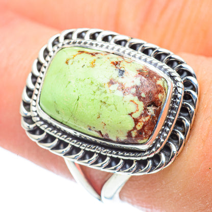 Lemon Chrysoprase Rings handcrafted by Ana Silver Co - RING57507