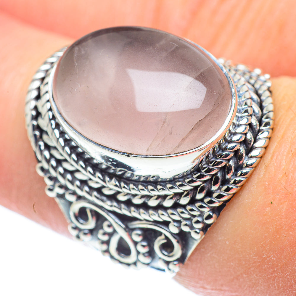 Rose Quartz Rings handcrafted by Ana Silver Co - RING57515