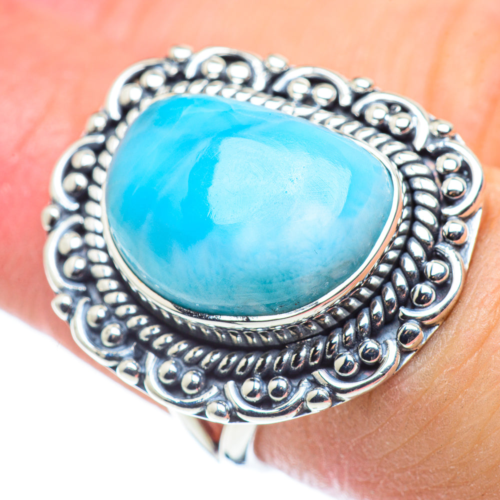 Larimar Rings handcrafted by Ana Silver Co - RING57524