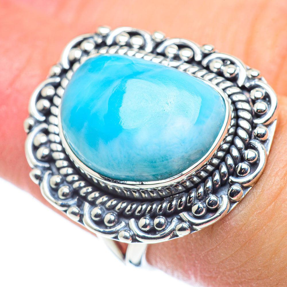 Larimar Rings handcrafted by Ana Silver Co - RING57524