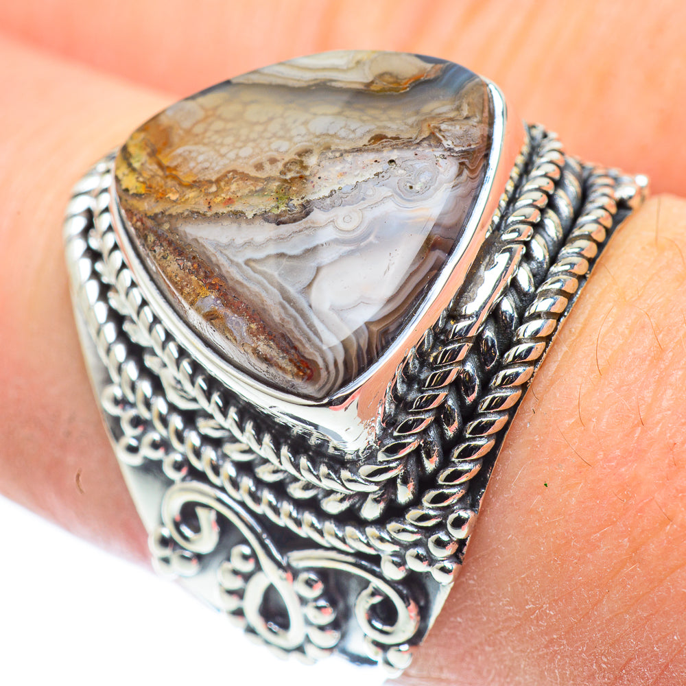 Laguna Lace Agate Rings handcrafted by Ana Silver Co - RING57530