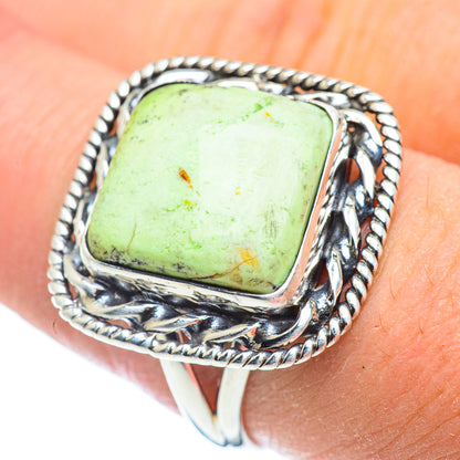 Lemon Chrysoprase Rings handcrafted by Ana Silver Co - RING57542