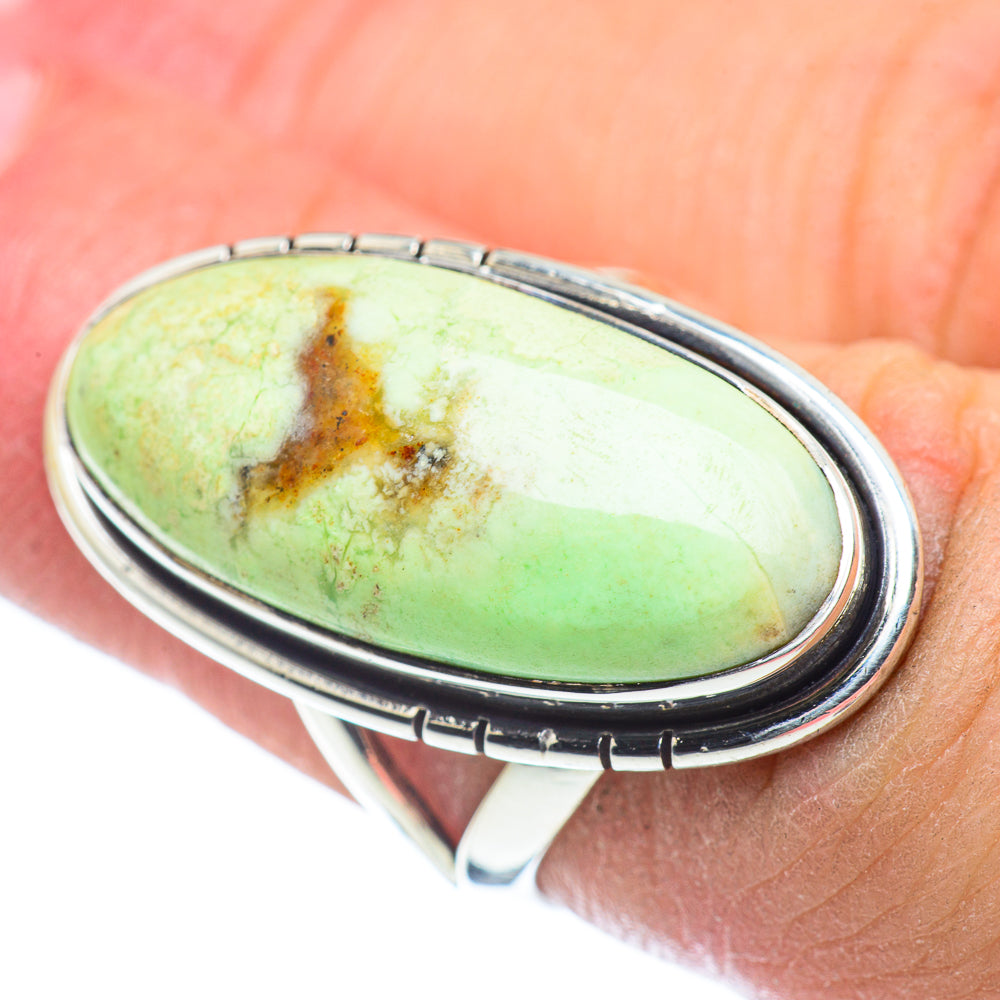 Lemon Chrysoprase Rings handcrafted by Ana Silver Co - RING57557