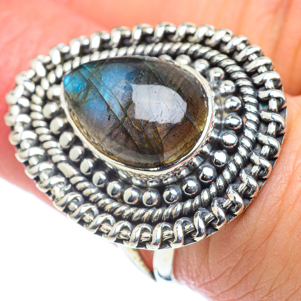 Labradorite Rings handcrafted by Ana Silver Co - RING57591