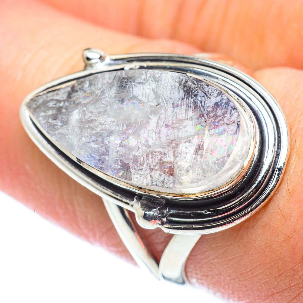 Rainbow Moonstone Rings handcrafted by Ana Silver Co - RING57617