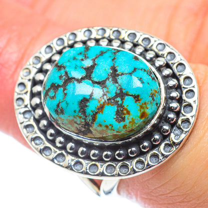 Blue Copper Composite Turquoise Rings handcrafted by Ana Silver Co - RING57624