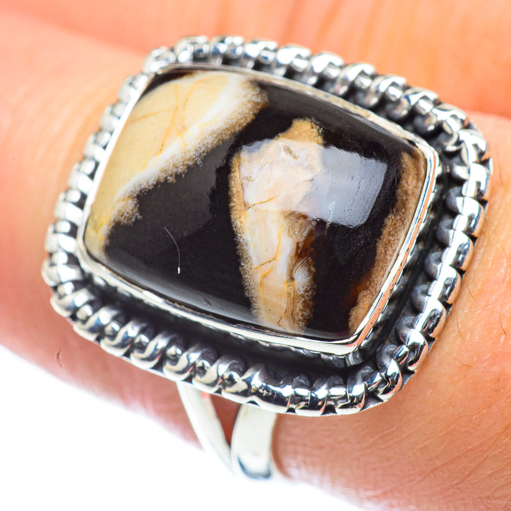 Peanut Wood Jasper Rings handcrafted by Ana Silver Co - RING57627