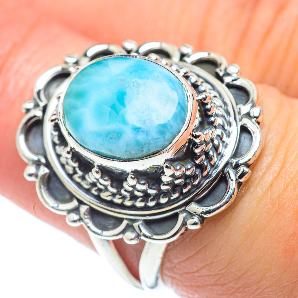 Larimar Rings handcrafted by Ana Silver Co - RING57637
