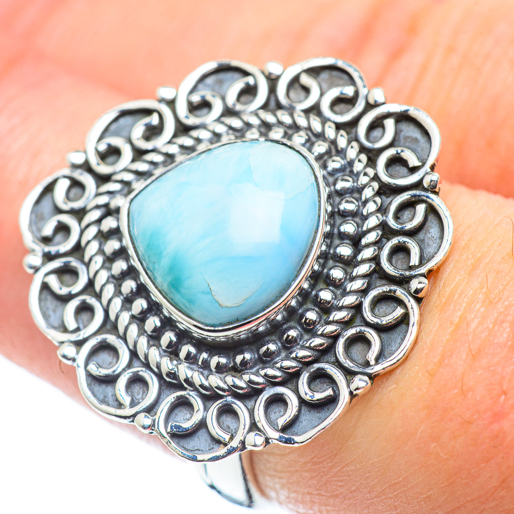 Larimar Rings handcrafted by Ana Silver Co - RING57652