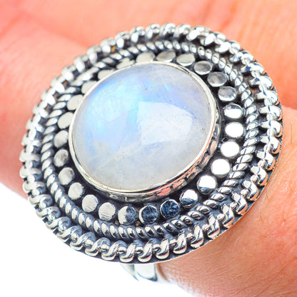 Rainbow Moonstone Rings handcrafted by Ana Silver Co - RING57681