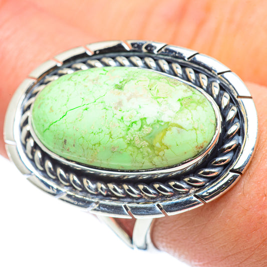Lemon Chrysoprase Rings handcrafted by Ana Silver Co - RING57715