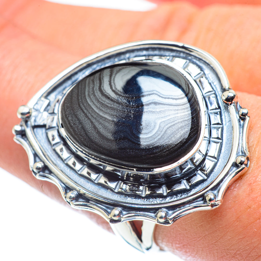 Psilomelane Dendrite Rings handcrafted by Ana Silver Co - RING57741