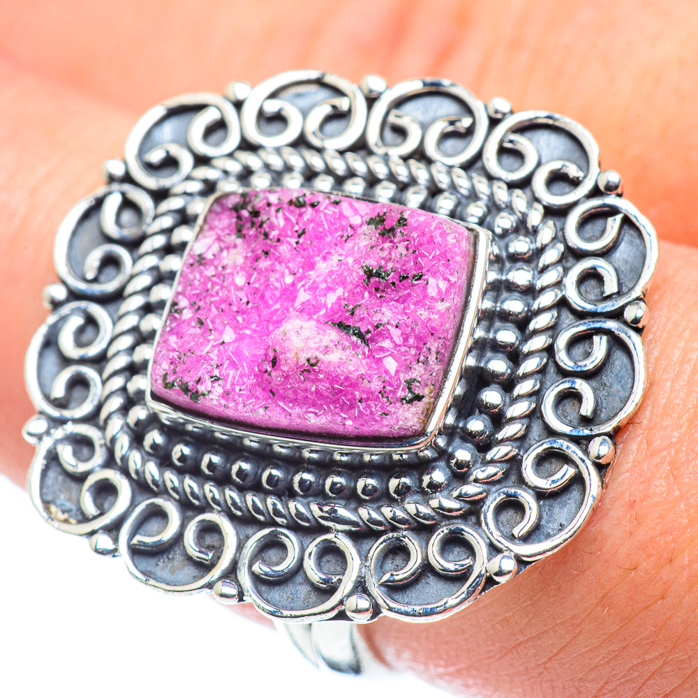 Cobalto Calcite Druzy Rings handcrafted by Ana Silver Co - RING57743